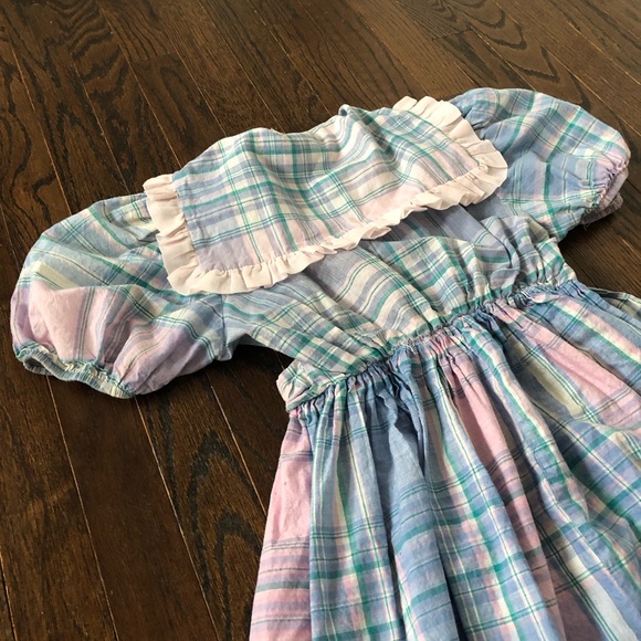 Vintage Ruth of Carolina Girls 12 Pastel Colors A-Line Ruffled Puff Sleeve Dress - Picture 10 of 12